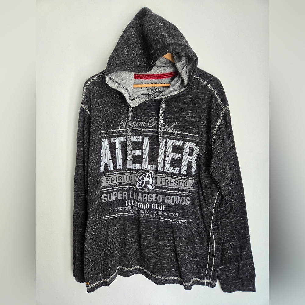 PROJEK RAW Men's Charcoal Gray Hoodie Shirt